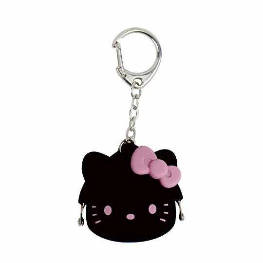 小禮堂 Hello Kitty 迷你造型矽膠口金吊飾零錢包《黑粉.大臉》掛飾.鑰匙圈.收納包.p+g design