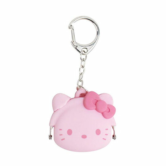 小禮堂 Hello Kitty 迷你造型矽膠口金吊飾零錢包《粉.大臉》掛飾.鑰匙圈.收納包.p+g design