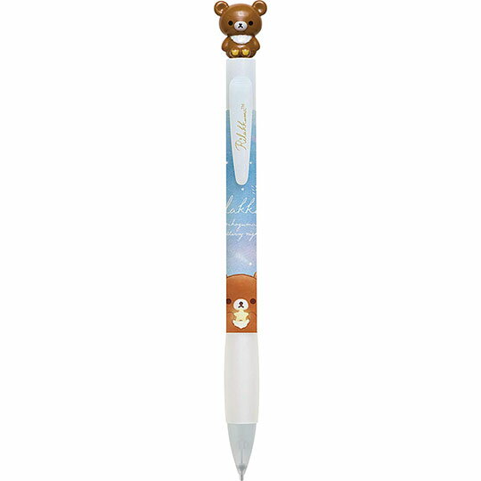 小禮堂 懶懶熊 拉拉熊 日製玩偶造型自動鉛筆《棕藍.趴姿》0.5mm.自動筆