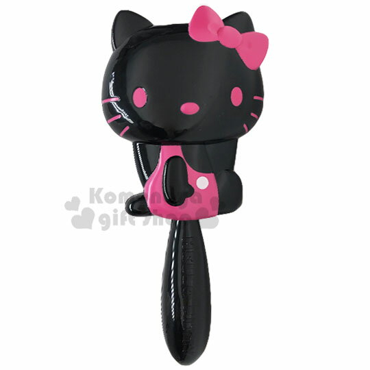 小禮堂 Hello Kitty 造型塑膠氣墊手握梳《黑桃.側坐》氣墊梳.直梳