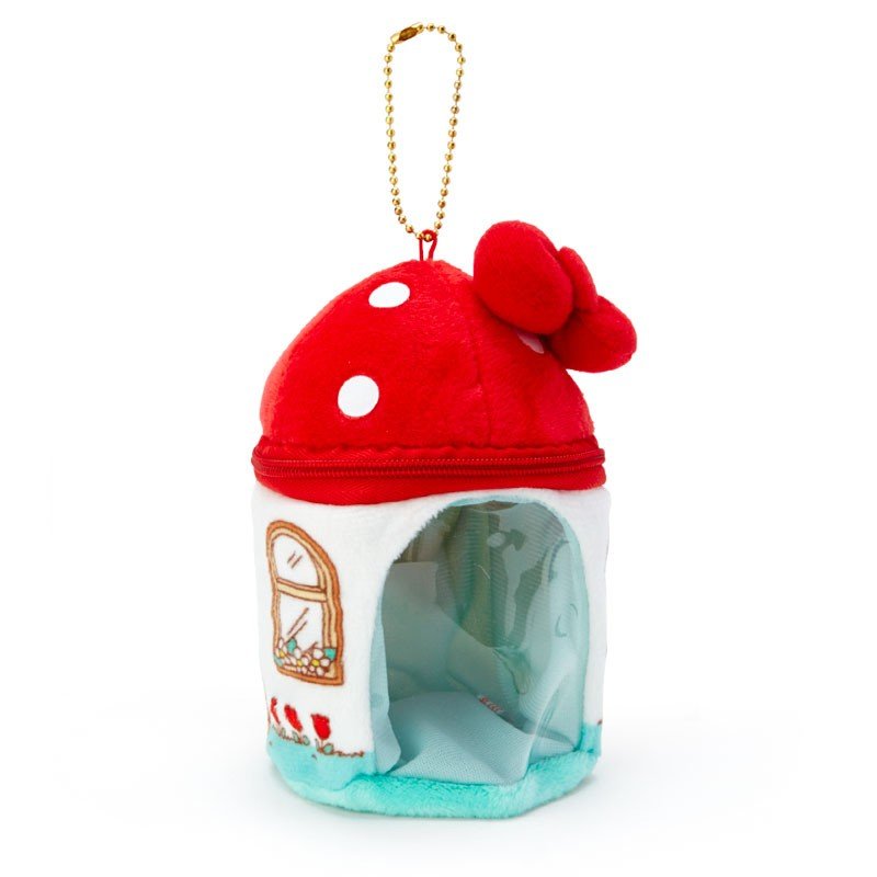 小禮堂 Hello Kitty 迷你造型絨毛玩偶娃娃屋《紅白》掛飾.收納包.絨毛收納盒