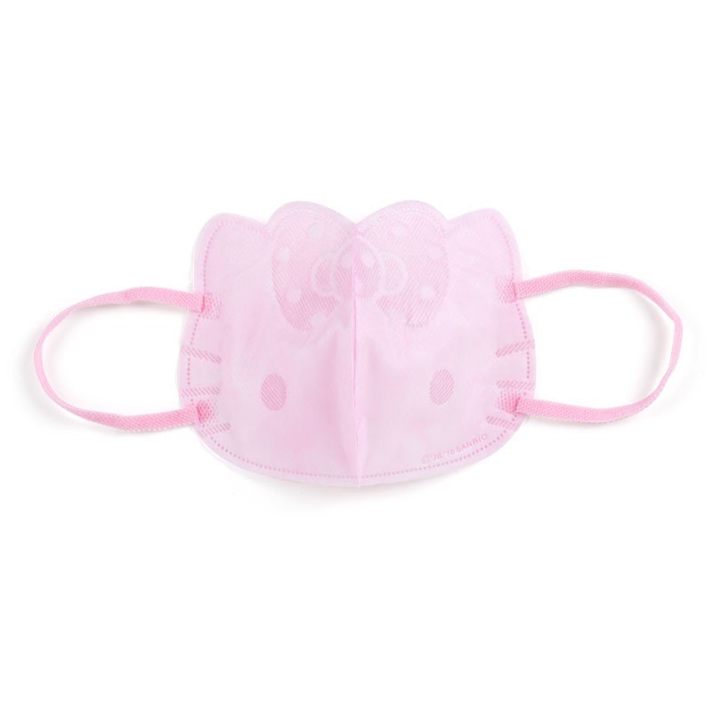 小禮堂 Hello Kitty 成人造型不織布口罩組 立體口罩 拋棄式口罩 成人口罩 (5入 粉 大臉)