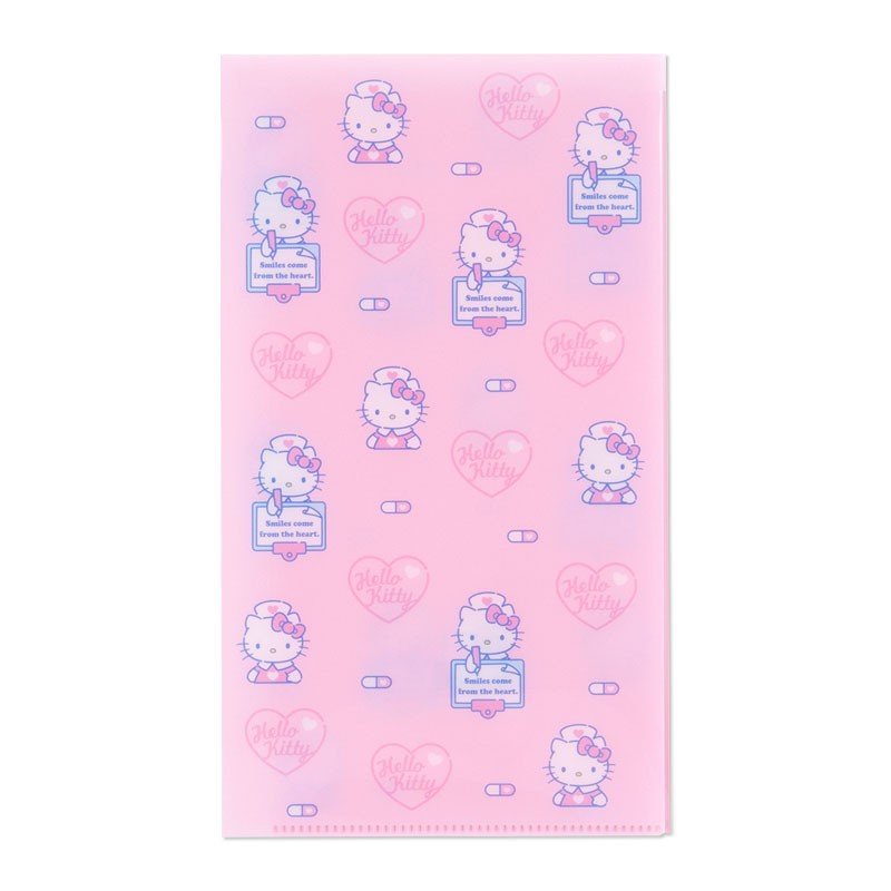 小禮堂 Hello Kitty 日製抗菌口罩收納夾《粉.護士》收納包.口罩夾