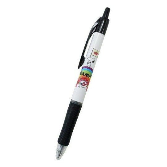 小禮堂 史努比 日製原子筆《黑白.拿旗子》0.5mm.自動筆.Acroball系列