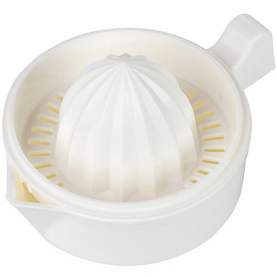 小禮堂 日本INOMATA 日製圓形單耳塑膠檸檬榨汁器《白》壓汁器