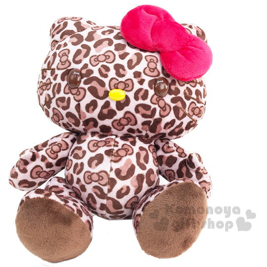 小禮堂 Hello Kitty 豹紋絨毛玩偶娃娃《S.棕》擺飾.玩具