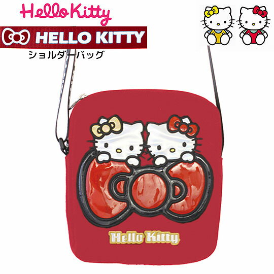 小禮堂 Hello Kitty 鐳射布章帆布拉鍊斜揹包《紅》隨身包.外出包