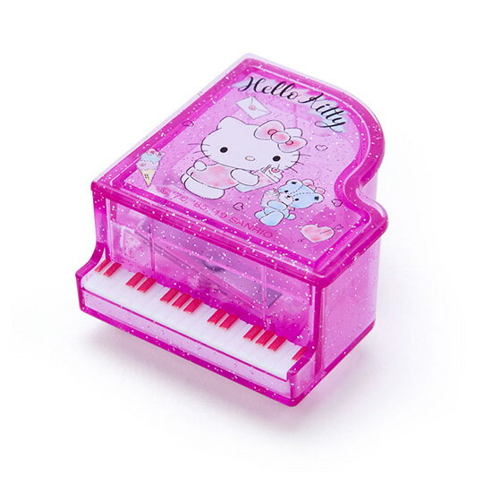 小禮堂 Hello Kitty 日製鋼琴造型單孔削筆器《紫》削鉛筆器.學童文具