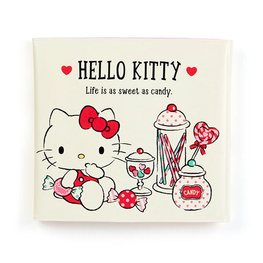 小禮堂 Hello Kitty 橫式扣式票據收納本《米紅.拿糖果》卡片夾.票據夾.收納夾