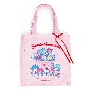 小禮堂 Sanrio大集合 尼龍直式帆布側背袋《粉》手提袋.肩背袋.夢幻糖果店系列