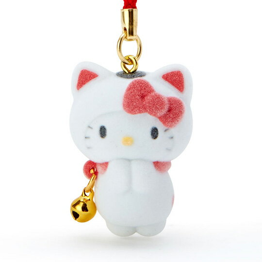 小禮堂 Hello Kitty 招財貓植絨玩偶娃娃吊飾《紅白》新年掛飾.鑰匙圈.2020新春特輯