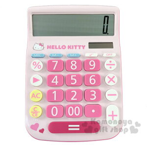 小禮堂 Hello Kitty 12位元大螢幕計算機《粉.蕾絲紋》事務用品
