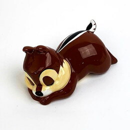 小禮堂 迪士尼 奇奇 迷你趴姿造型陶瓷存錢筒《深棕》擺飾.撲滿.儲金筒