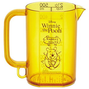 小禮堂 迪士尼 小熊維尼 日製單耳透明塑膠量杯《黃.蜂蜜罐》500ml.烘焙用品