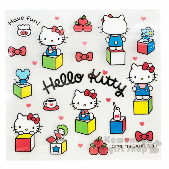 小禮堂 Hello Kitty 方形透明夾鏈袋組《S.6入.白》分類袋.糖果袋.銅板小物