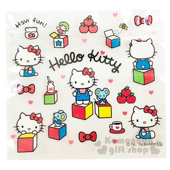 小禮堂 Hello Kitty 方形透明夾鏈袋組《M.4入.白》分類袋.糖果袋.銅板小物
