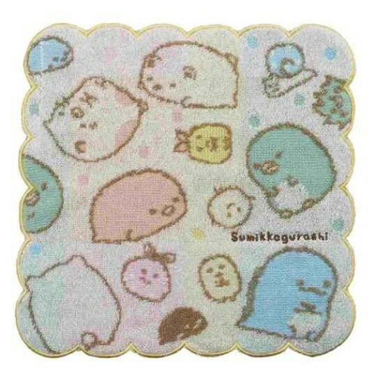 小禮堂 角落生物 造型純棉無捻紗小方巾《米黃.點點》26x26cm.手帕
