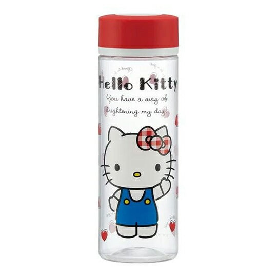 小禮堂 Hello Kitty 透明隨身冷水瓶《紅蓋.招手》400ml.水壺.隨身瓶