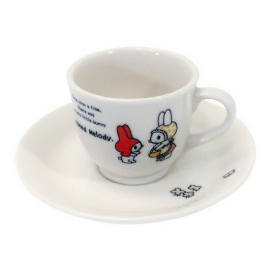 小禮堂 美樂蒂 日製 陶瓷 杯盤組 咖啡杯盤 茶杯 點心盤 金正陶器 (白 紅帽)