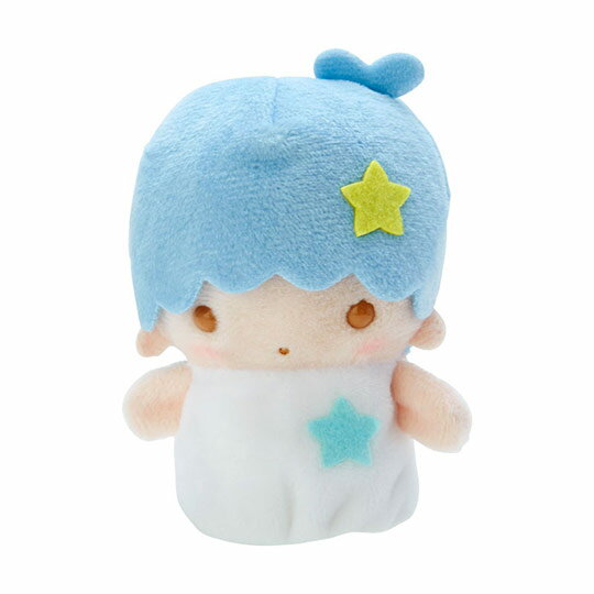 小禮堂 雙子星KIKI 手指娃娃 絨毛 玩偶 指偶 手偶 布偶 玩具 (藍白)