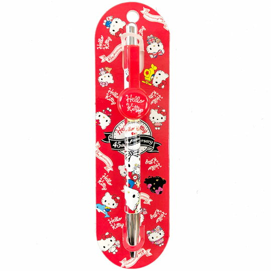 小禮堂 Hello Kitty 原子筆 藍筆 自動原子筆 油性筆 學童文具 造型筆夾 (紅 變裝)