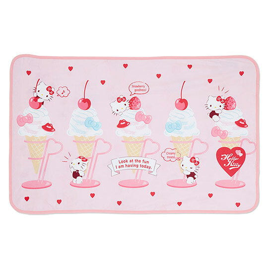 小禮堂 Hello Kitty 涼感冷氣毯 單人毛毯 涼感毯 涼感寢具 70x110cm (粉 聖代)