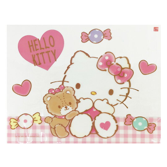 小禮堂 Hello Kitty 方形透明矽膠桌墊 環保桌墊 防水餐墊 36x45cm (粉 小熊)