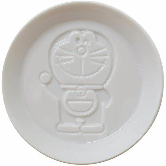 小禮堂 哆啦A夢 日製 迷你陶瓷圓盤 醬料碟 小菜碟 金正陶器 (白 招手)