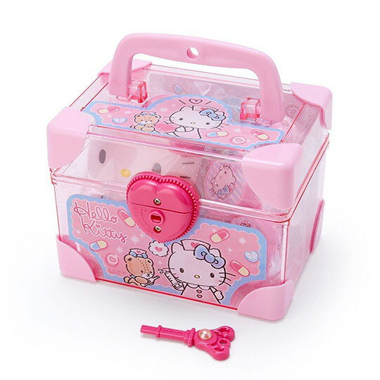小禮堂 Hello Kitty 手提盒裝醫生玩具組 聽診器玩具 扮家家酒 (粉盒裝)