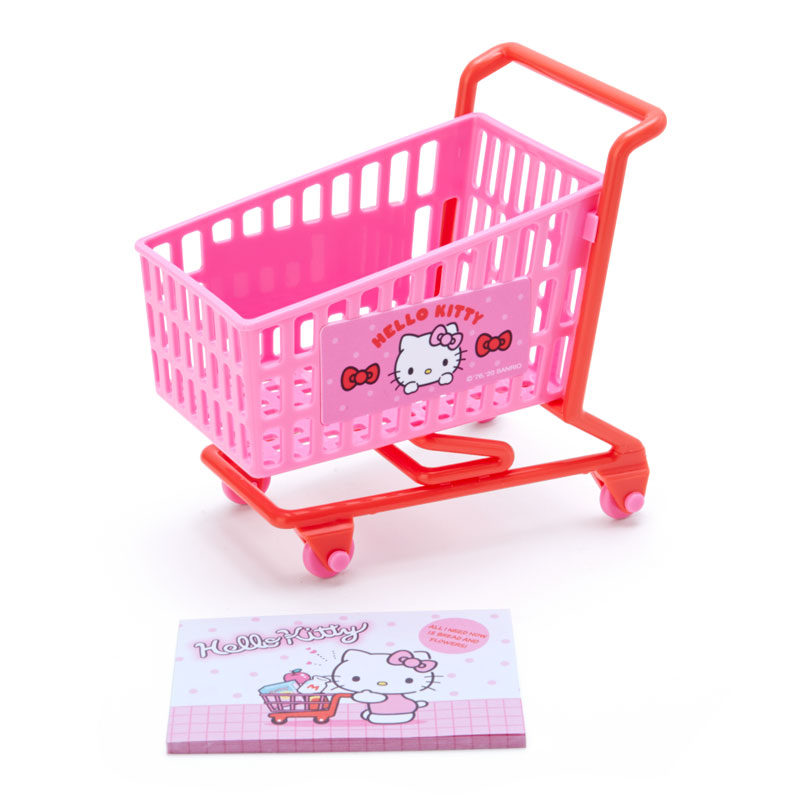 小禮堂 Hello Kitty 便條紙組 附小推車 備忘錄 文具盒 小物收納 (桃 超市文具)