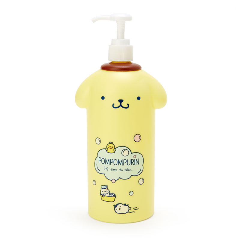 小禮堂 布丁狗 造型塑膠按壓式空瓶 沐浴乳罐 洗髮乳罐 乳液罐 600ml (黃藍 牛奶泡泡浴)