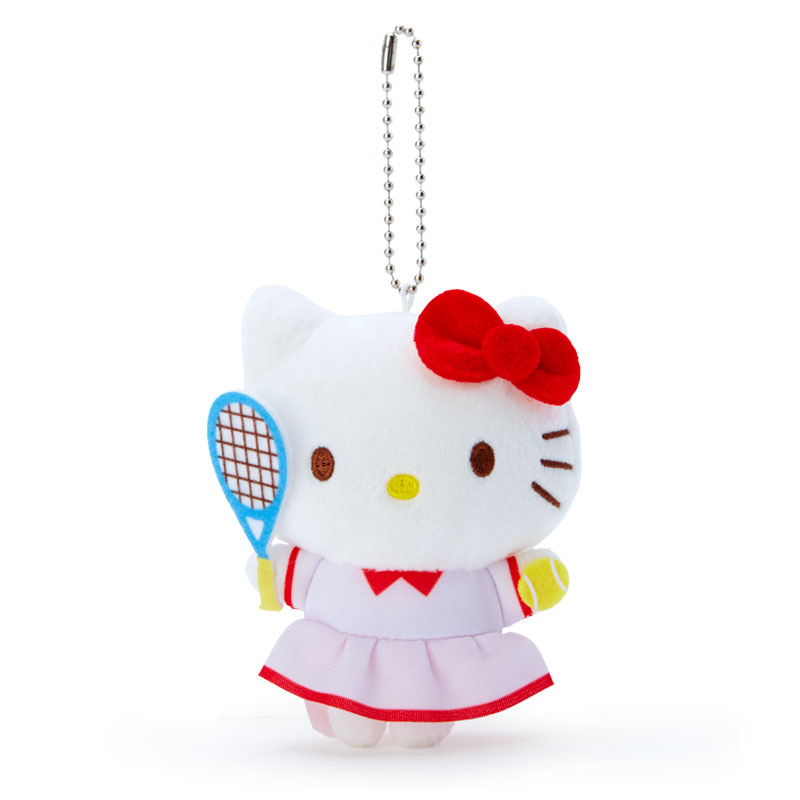 小禮堂 Hello Kitty 絨毛吊飾 玩偶吊飾 玩偶鑰匙圈 (紅白 應援啦啦隊)