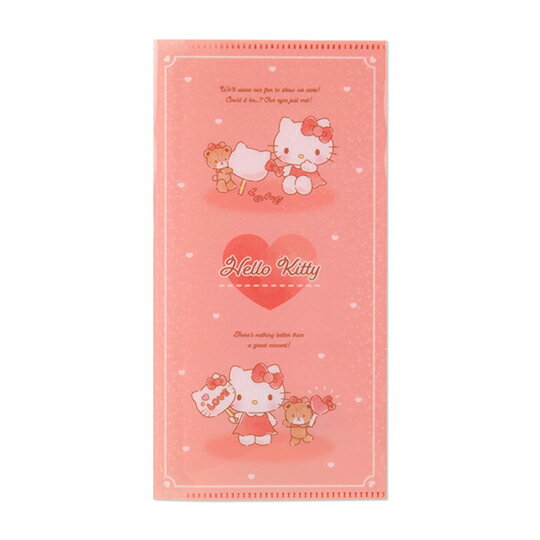 小禮堂 Hello Kitty 日製 雙開式票據夾 雙開式檔案夾 卡片夾 收納夾 (玫紅 演唱會粉絲收納)