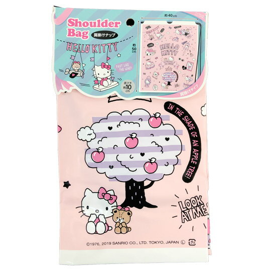 小禮堂 Hello Kitty 防水束口側背袋 鞋袋 游泳袋 束口提袋 銅板小物 (粉紫 蘋果樹)
