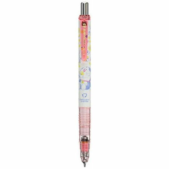 小禮堂 哆啦A夢 日製 自動鉛筆 自動筆 0.5mm DelGuard (粉黃 花朵)