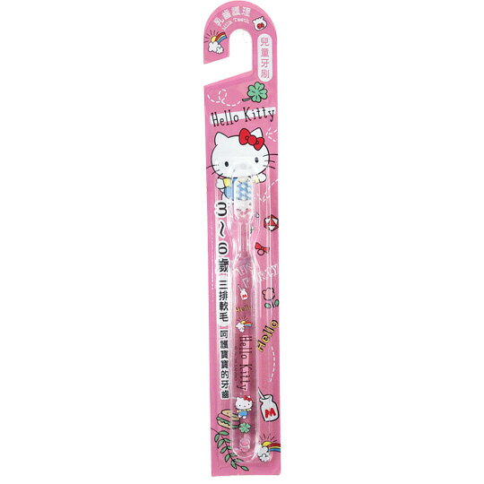 小禮堂 Hello Kitty 透明兒童牙刷 學習牙刷 學童牙刷 3-6歲適用 (粉 物品)
