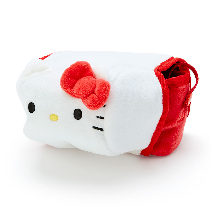 小禮堂 Hello Kitty 造型絨毛相機收納包 單眼相機包 鏡頭收納包 (紅白 大臉)