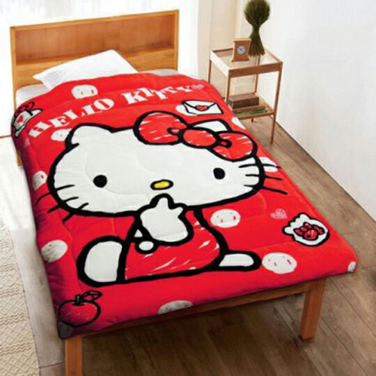 小禮堂hello Kitty 法蘭絨毯被單人毯被厚毯被墊被保暖被5x6 5尺 紅側坐 小禮堂 樂天旗艦店 Rakuten樂天市場