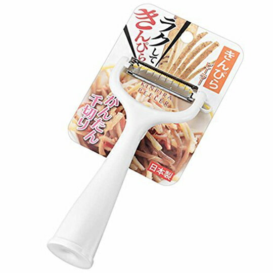 小禮堂 ECHO 日製 直立式塑膠削皮器 刨絲器 削皮刀 皮引 (白)