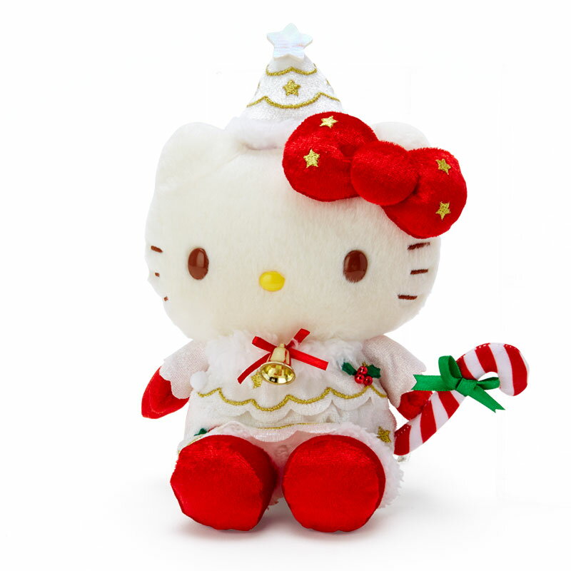 小禮堂 Hello Kitty 沙包玩偶 絨毛玩偶 聖誕娃娃 小型玩偶 布偶 (紅 聖誕節)