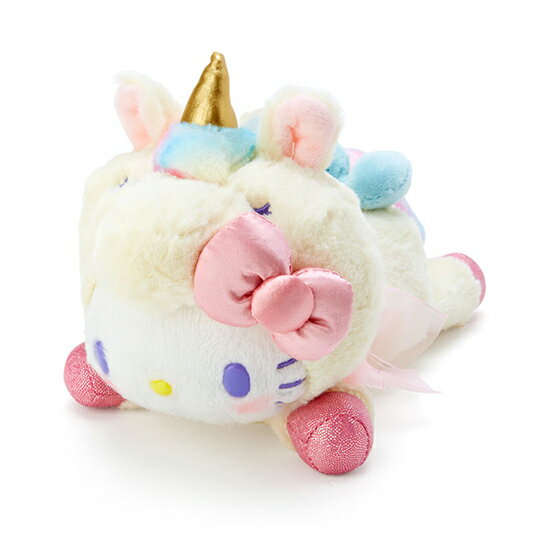 小禮堂 Hello Kitty 沙包玩偶 絨毛玩偶 絨毛娃娃 小型玩偶 布偶 (黃 糖果獨角獸)