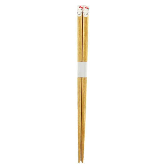 小禮堂 Hello Kitty 木筷 竹筷 環保筷 21cm 銅板小物 (白棕 大臉)
