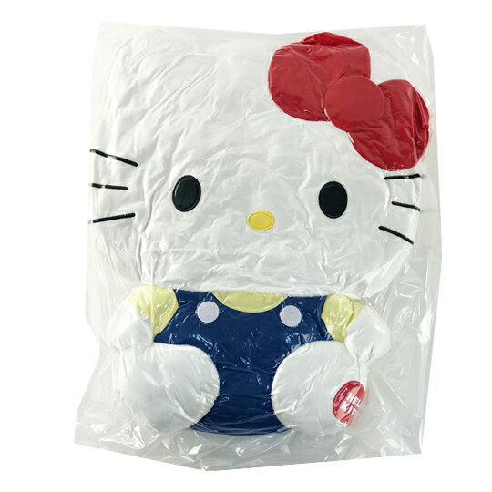 小禮堂 Hello Kitty 絨毛玩偶 絨毛娃娃 大型玩偶 絨毛靠枕 (L 藍吊帶褲)