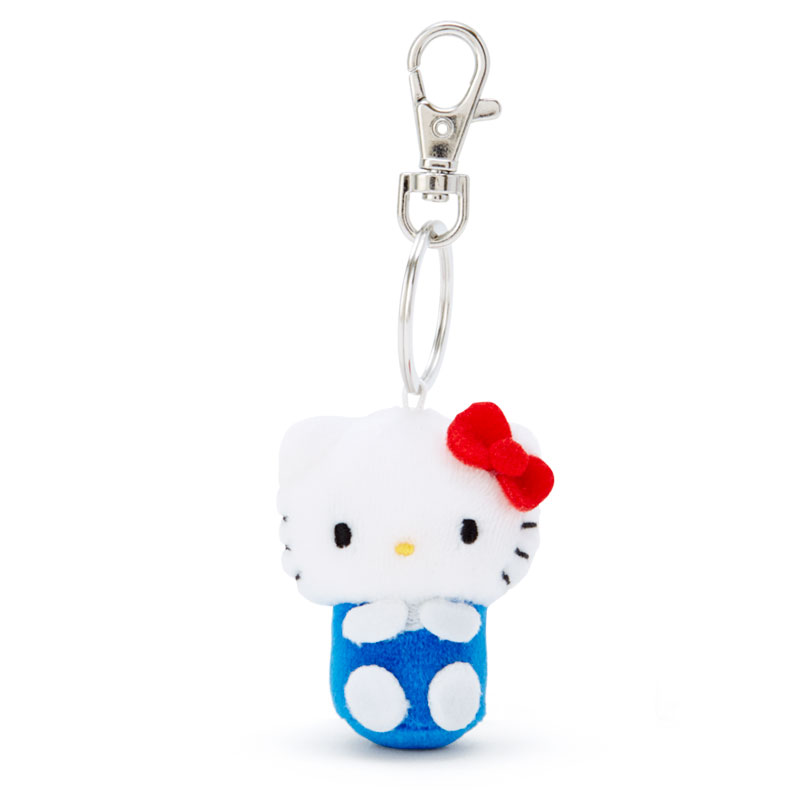 小禮堂 Hello Kitty 造型絨毛玩偶鑰匙圈 (藍 全身)