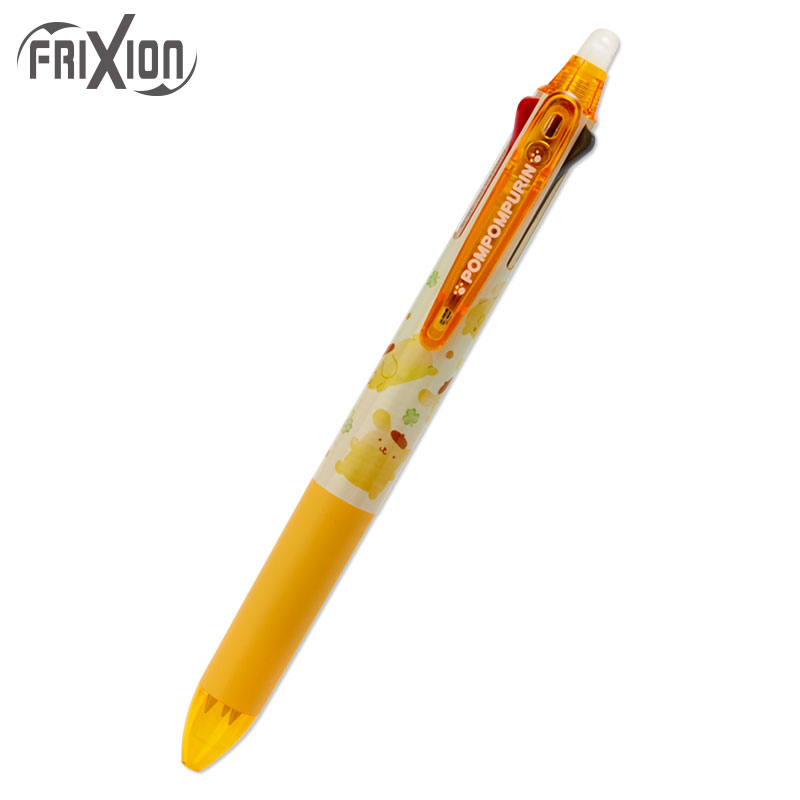 小禮堂 布丁狗 日製 擦擦筆 三色筆 多色筆 原子筆 0.38mm Frixion ball 3 slim (黃 滿版)