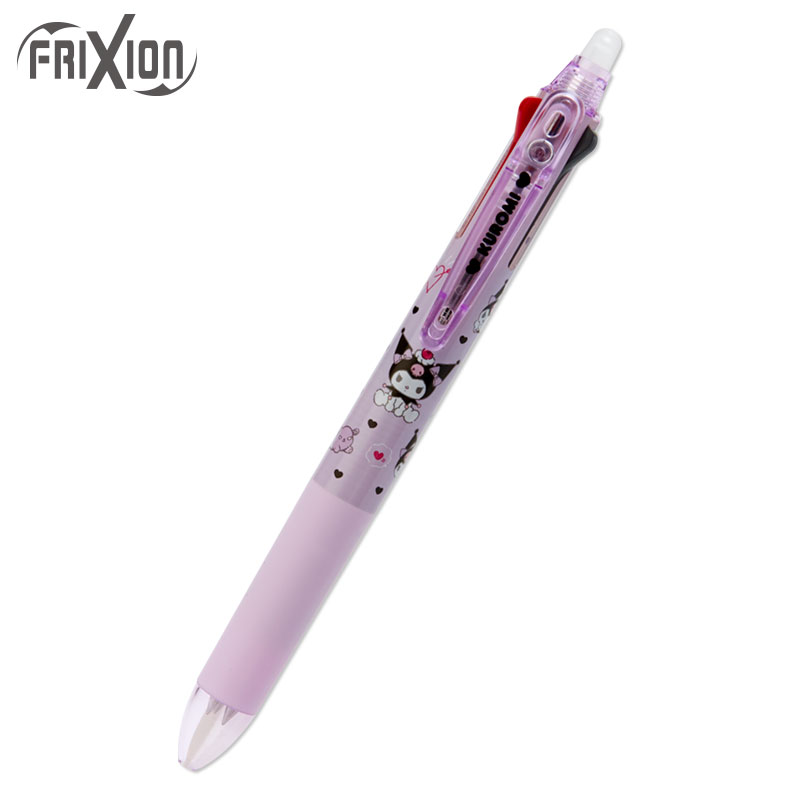 小禮堂 酷洛米 日製 擦擦筆 三色筆 多色筆 原子筆 0.38mm Frixion ball 3 slim (紫 滿版)