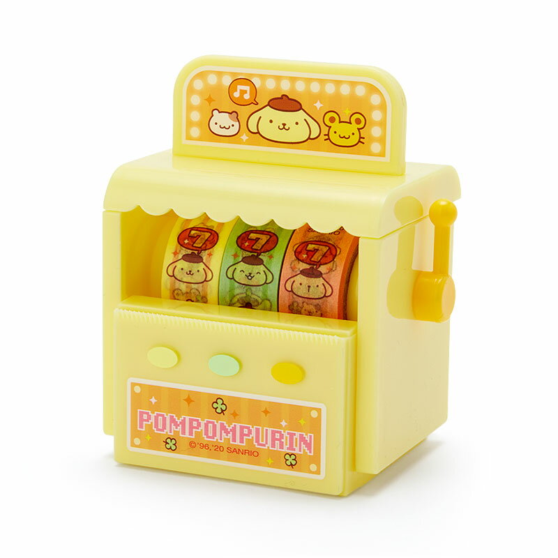 小禮堂 布丁狗 拉霸機造型紙膠帶組 包裝膠帶 紙膠布 細膠帶 (3入 黃 遊戲街)
