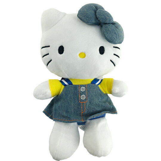 小禮堂 Hello Kitty 8吋絨毛玩偶 絨毛娃娃 小型玩偶 布偶 (S 牛仔裝)