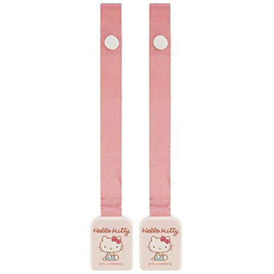 小禮堂 Hello Kitty 方形塑膠防落夾 雙頭夾 圍兜夾 奶嘴夾 玩具夾 棉被夾 (粉 物品)