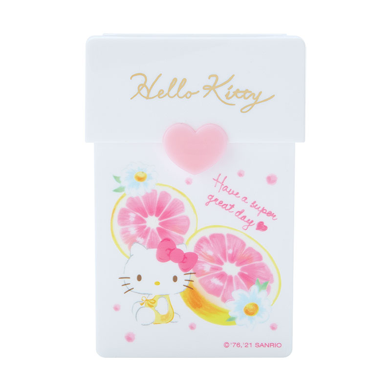 小禮堂 Hello Kitty 直式掀蓋名片盒 塑膠名片盒 名片夾 卡片盒 證件盒 (白 幸福女孩)